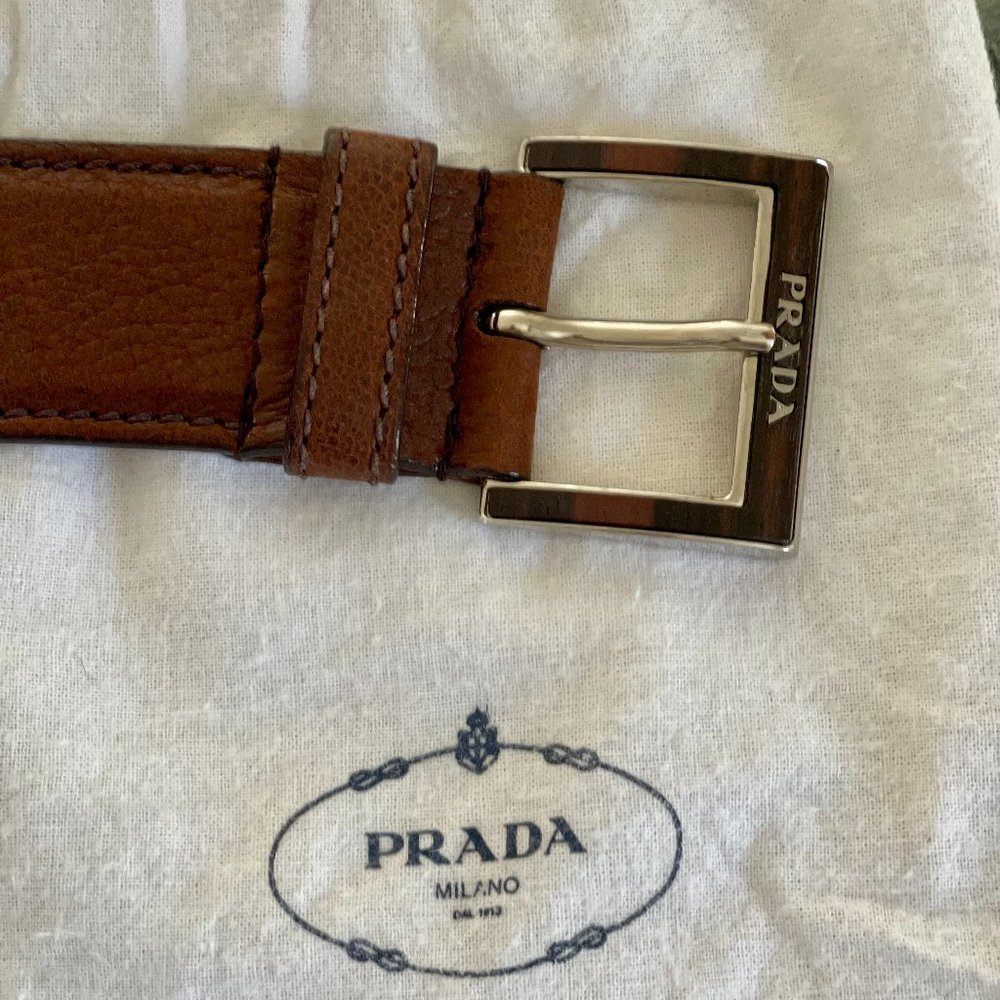 Prada Brown Leather Belt